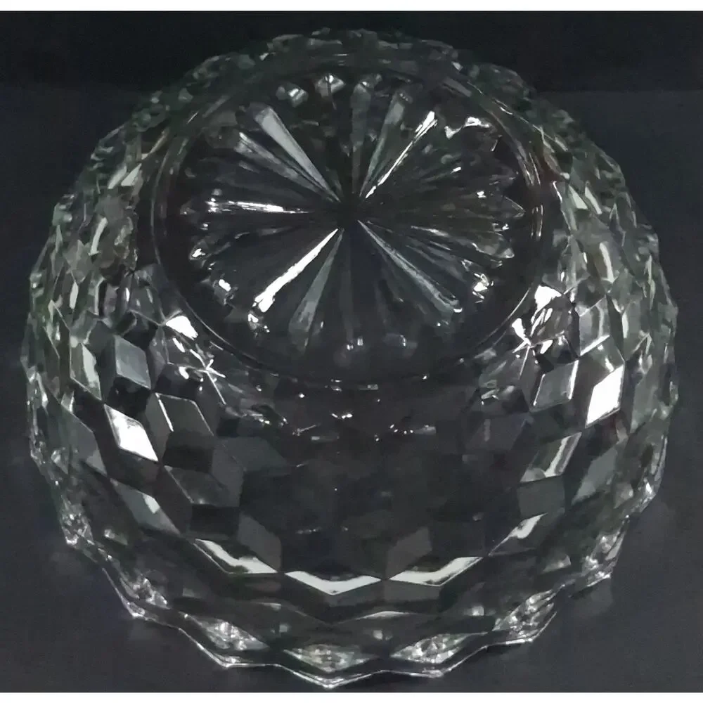 Vintage Whitehall Clear Glass Deep Salad Serving Bowl 9.25 Cubist